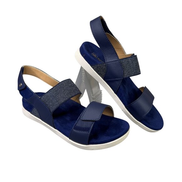 Spenco Sanabel Sandals Womens 8 Blue Suede Orthotic Adjustable Strappy Comfort - Picture 8 of 11